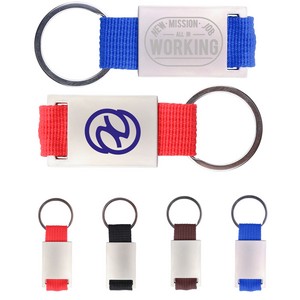 Woven Strap Keychain With Imprintable Metal Clip