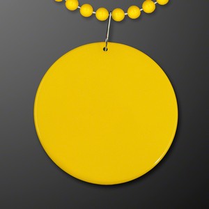 Yellow Medallion with Beaded Necklace (Non Light Up) - PRINTED