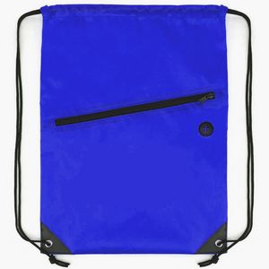 Zipper Pocket Drawstring Backpack