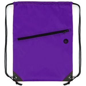 Zipper Pocket Drawstring Backpack